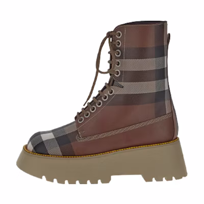 (W) Burberry Lace-Up Short Boot 'Fashion Reddish-Brown'