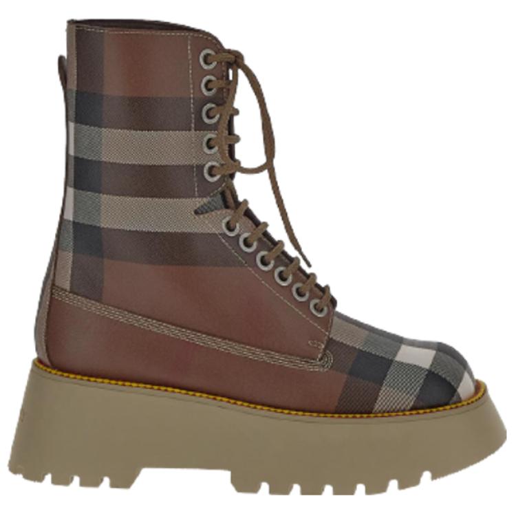 Order (W) Burberry Sepatu Boot Pendek Tali 'Fashion Cokelat Kemerahan' 80608141