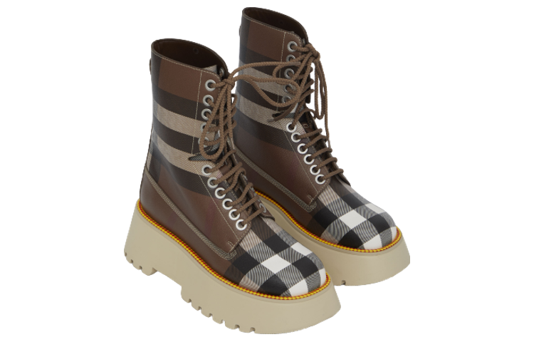 Lookbook (W) Burberry Sepatu Boot Pendek Tali 'Fashion Cokelat Kemerahan' 80608141