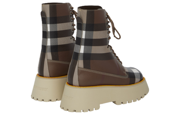 Shop (W) Burberry Sepatu Boot Pendek Tali 'Fashion Cokelat Kemerahan' 80608141