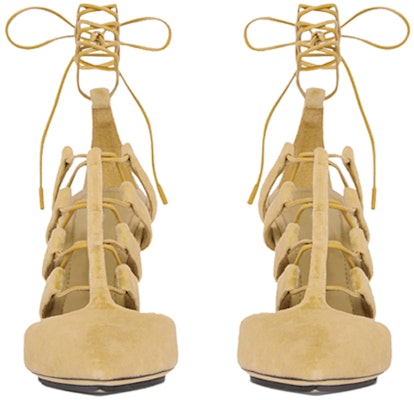 (Women) Burberry Lace Velvet Lace Pointed High Heels 'Beige' 80428111 Lookbook (Women) Burberry Lace Velvet Lace Pointed High Heels 'Beige' 80428111