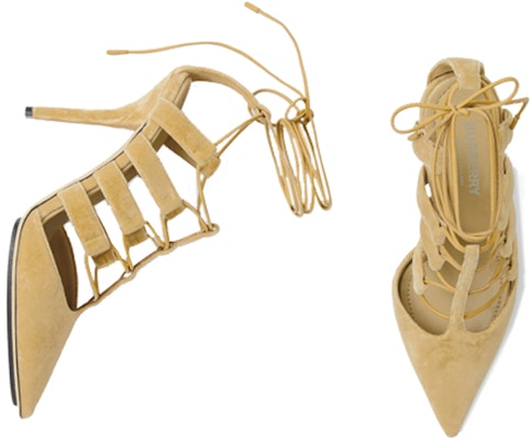 (Women) Burberry Lace Velvet Lace Pointed High Heels 'Beige' 80428111 Shop (Women) Burberry Lace Velvet Lace Pointed High Heels 'Beige' 80428111