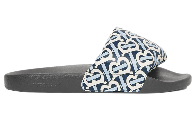 (W) Burberry Lamb Leather Slippers 'Cobalt Blue Monogram' 圖 2