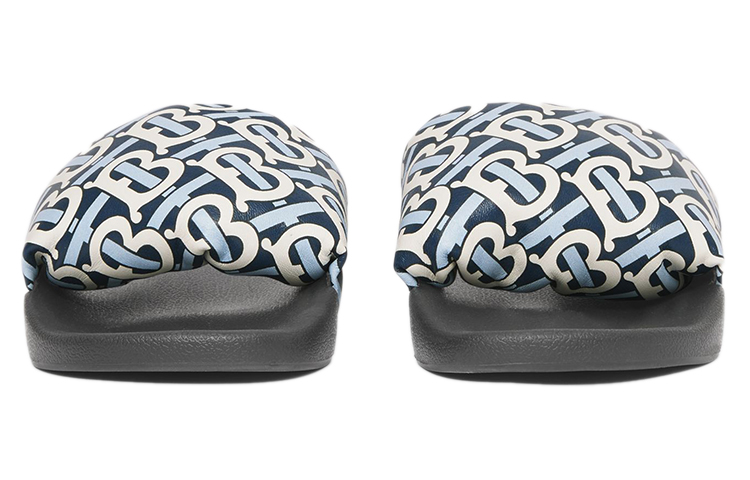 (W) Burberry Lamb Leather Slippers 'Cobalt Blue Monogram' 圖 3