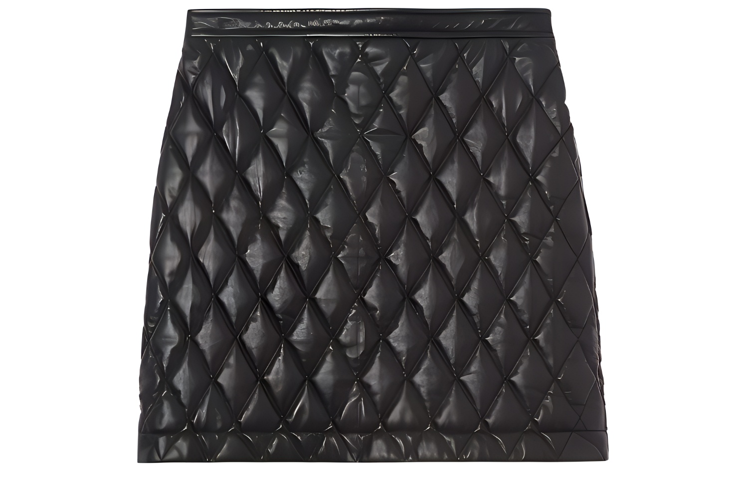 (Women) Burberry Lambskin Quilted A-Line Leather Mini Skirt Black 80377671