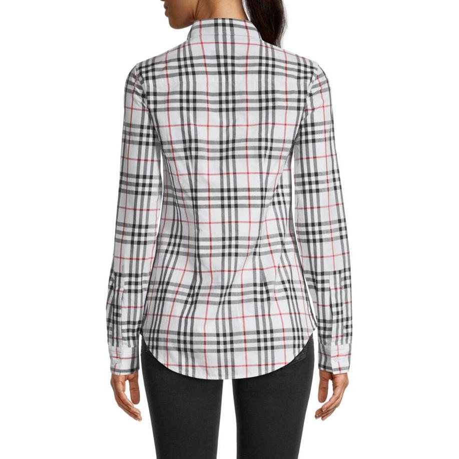 (Women) Burberry Lapwing Slim Fit Checkered Long Sleeve Shirt Blue for Women. 80742171 圖 3