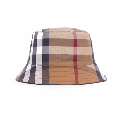 (Women) Burberry Large Check Cotton Bucket Hat. 80416161