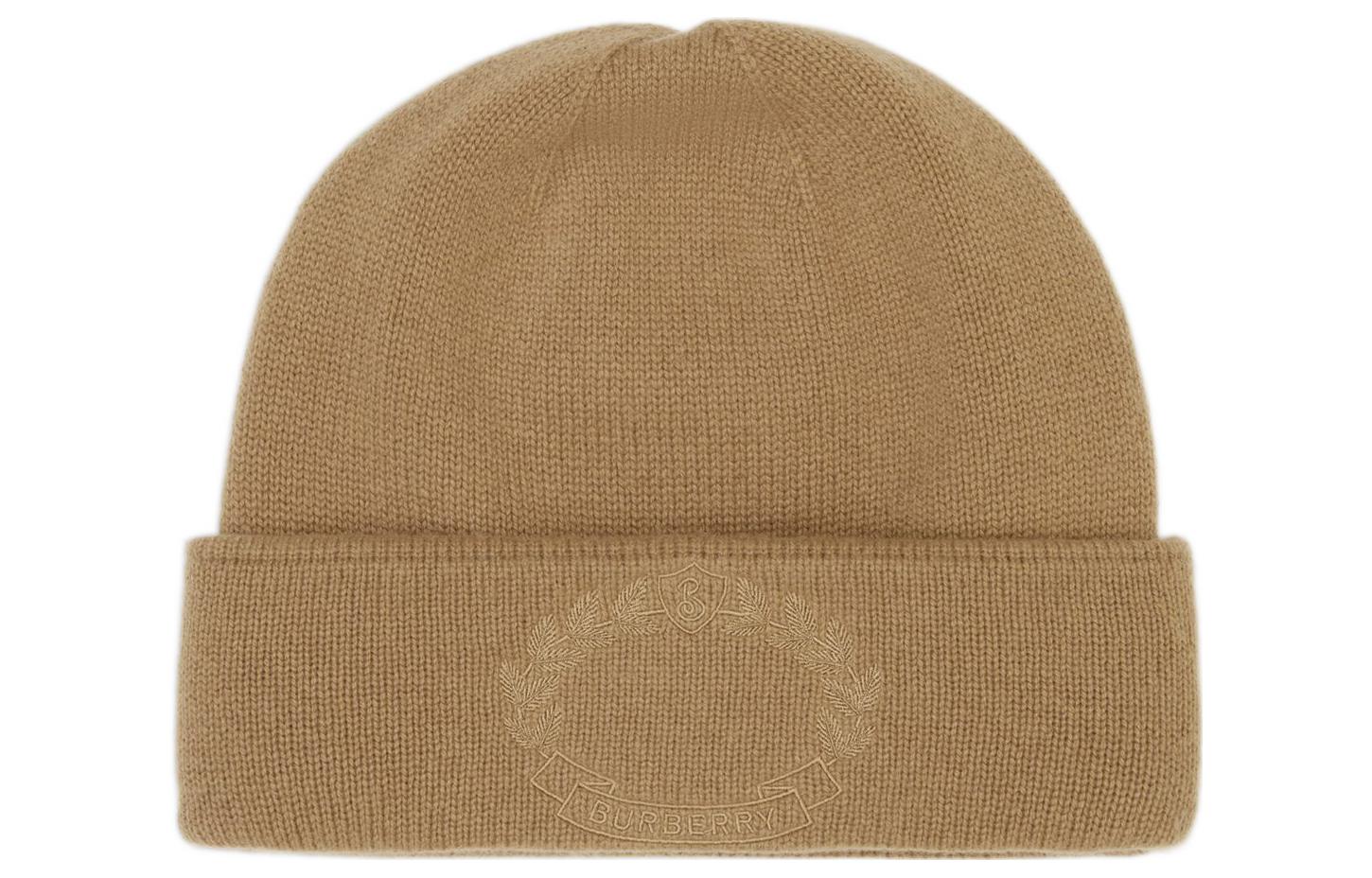 (Women) Burberry Leaf Emblem Cashmere Knit Beanie  Brown. 80644761