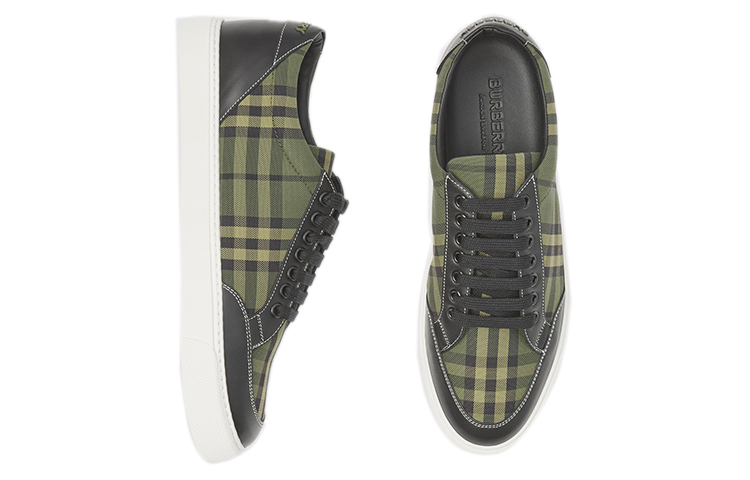 Shop (W) Burberry Leder und Check Baumwolle ''Militärgrün'' 80421691