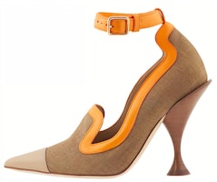 (Women) Burberry Leather and Fabric Pointed Toe High Heels 'Brown Fashion' 8019976 (Women) Burberry Leather and Fabric Pointed Toe High Heels 'Brown Fashion' 8019976