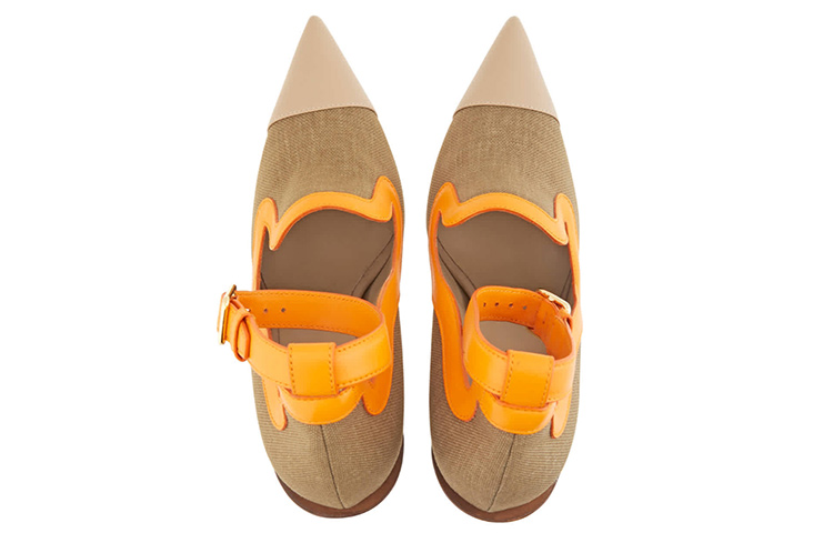 Lookbook (W) 博柏利棕色时尚真皮织物尖头高跟鞋 8019976