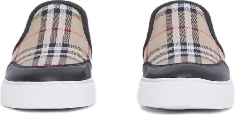 (Women) Burberry Leather and Vintage Check Slip-On Sneaker 'Beige Black' 80432131 Order (Women) Burberry Leather and Vintage Check Slip-On Sneaker 'Beige Black' 80432131