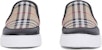 (W) Burberry Kulit dan Corak Vintage Slip-On Sneaker 'Beige Black' 80432131