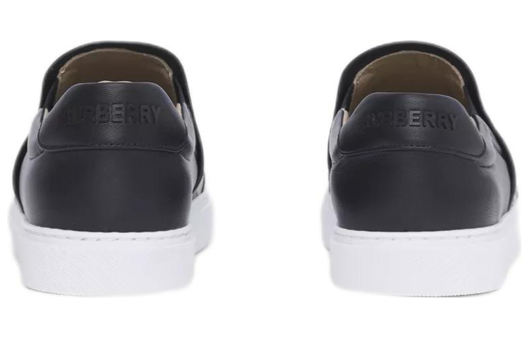 Shop (W) Burberry Kulit dan Corak Vintage Slip-On Sneaker 'Beige Black' 80432131