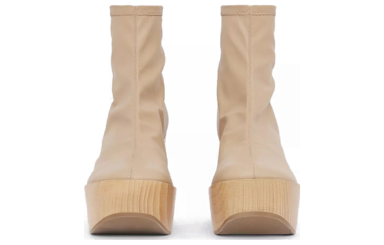 (W) Burberry Leather and Wood Platform Boot 'Beige' 圖 2