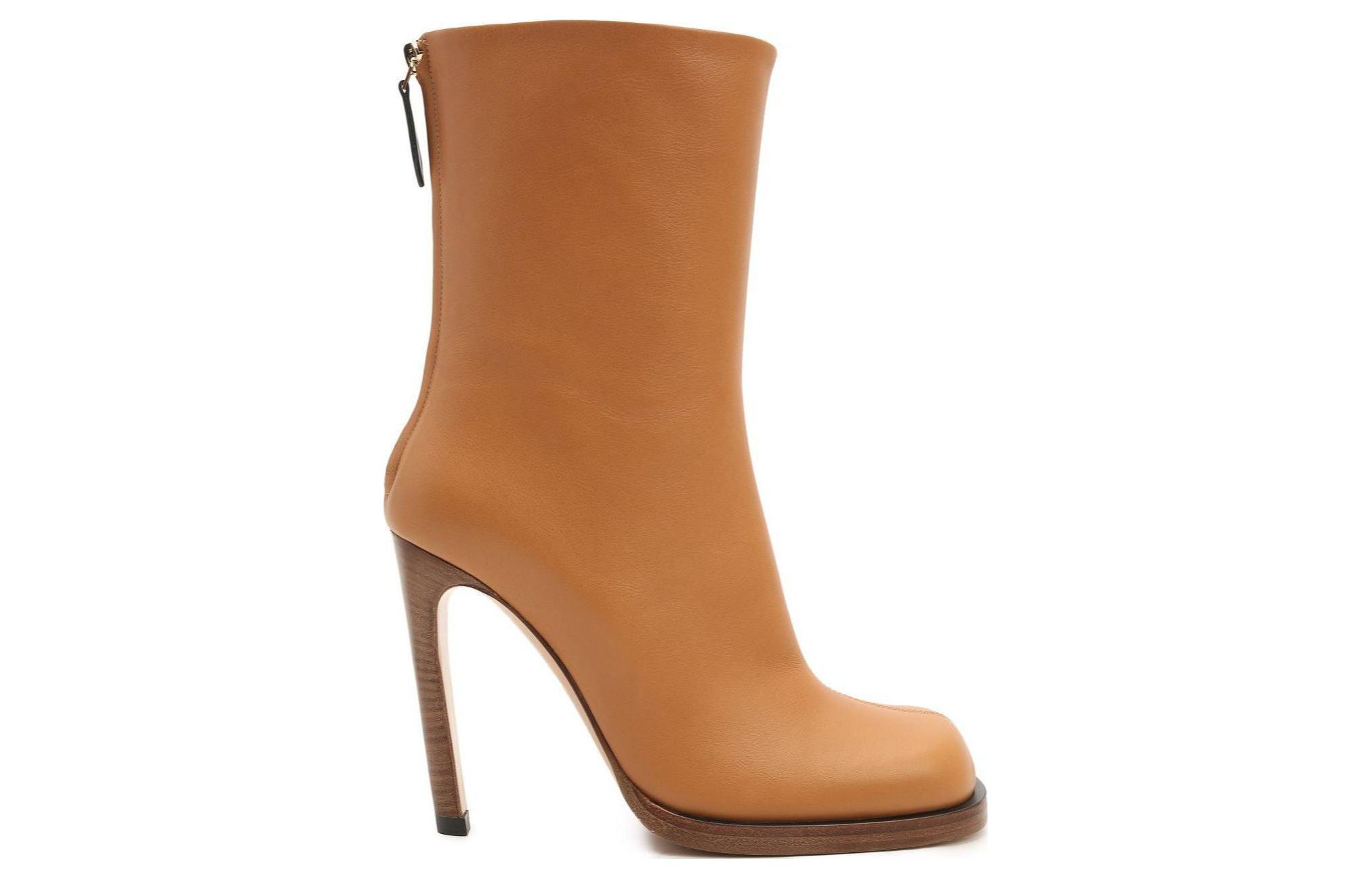 Order (W) バーバリー レザーアンクルブーツ (ブラウン) 8037361