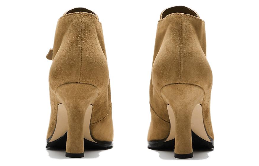 (W) Burberry Leather Ankle Boot 'Elegant Casual Jute Yellow' 圖 4