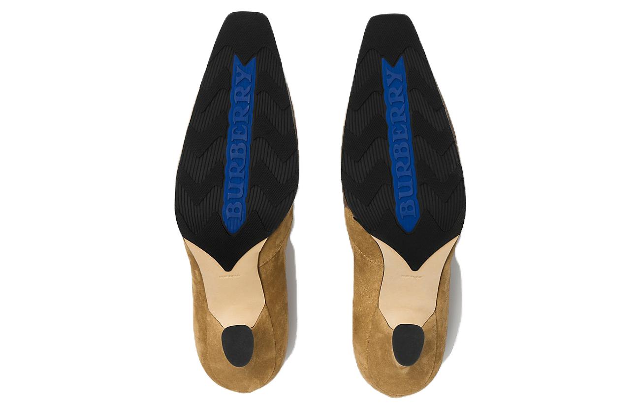 (W) Burberry Leather Ankle Boot 'Elegant Casual Jute Yellow' 圖 5