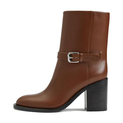 (W) Burberry Leather Ankle Boot 'Pinecone Brown'
