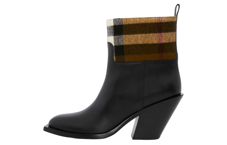 (W) Burberry Leather Ankle Boot 'Simple Fashion Black'