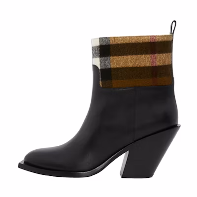 (W) Burberry Leather Ankle Boot 'Simple Fashion Black'