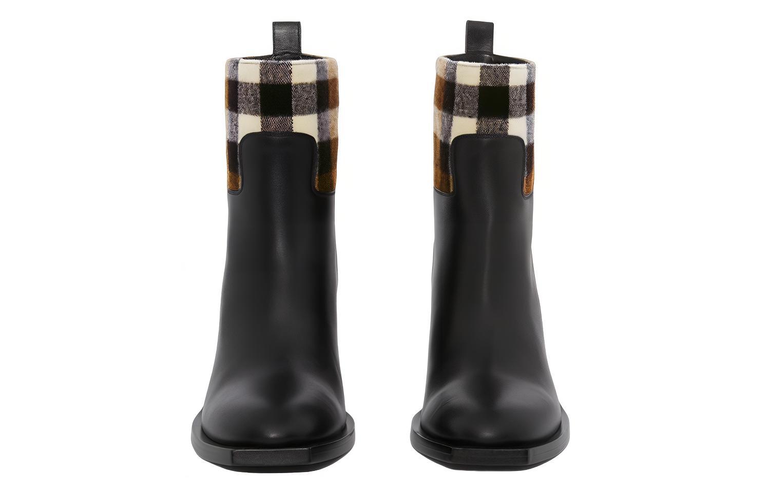 (W) Burberry Leather Ankle Boot 'Simple Fashion Black' 圖 3