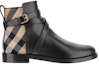 Order (W) 버버리 체크 가죽 앵클 부츠 80568191