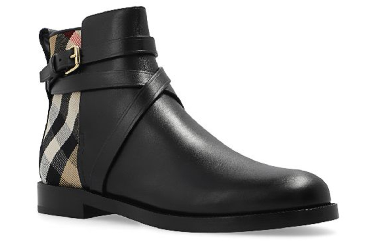 Lookbook (W) 버버리 체크 가죽 앵클 부츠 80568191