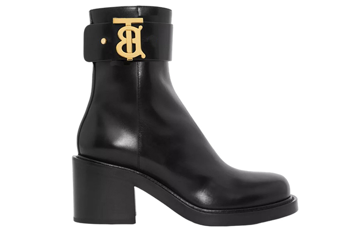 (W) Burberry Leather Ankle Boots 'Black Signature Check' 圖 2