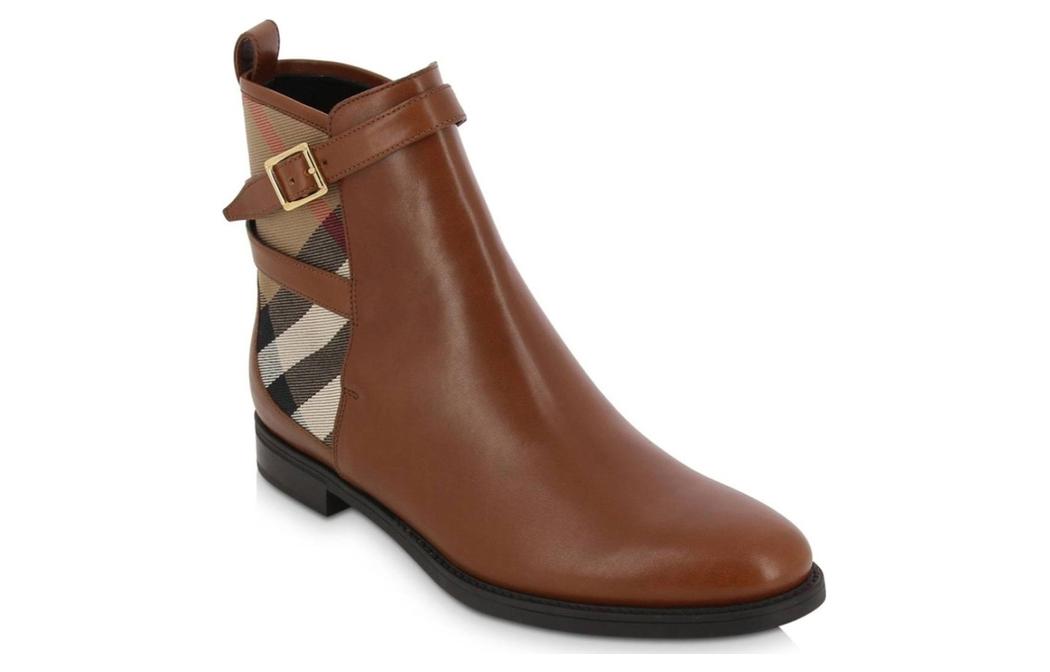 Order (W) Botas de Cuero Tobilleras Burberry 'Marrón Esencial' 3905882