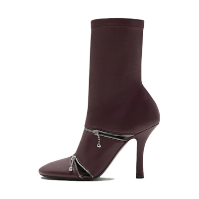 (W) Burberry Leather Ankle Boots 'Red Brown CMFT'