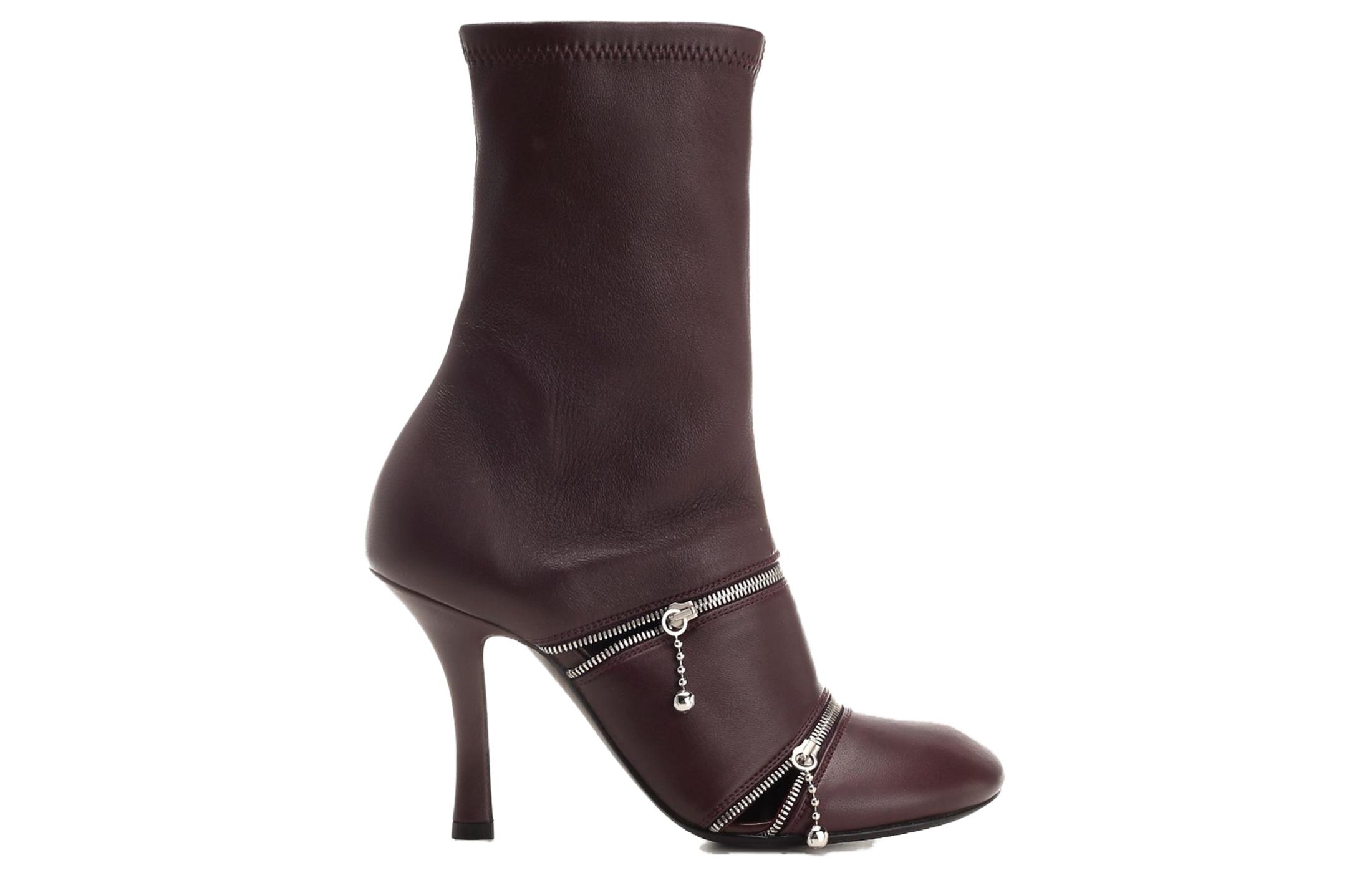 (W) Burberry Leather Ankle Boots 'Red Brown CMFT' 圖 2