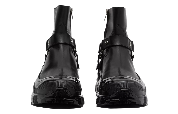 Lookbook (Women) Burberry Leather Ankle Boots with Monogram Motif Buckle 'Black' 80250331