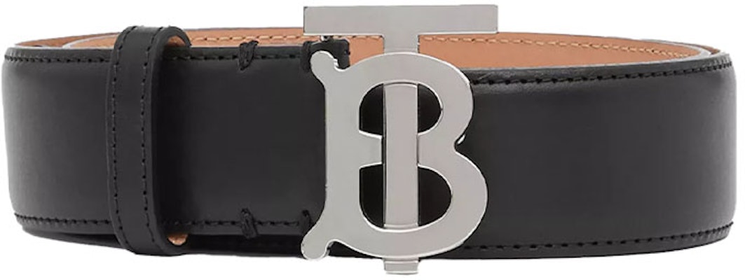 (W) Cinturón de Cuero Burberry con Monograma TB para Mujer Negro/Paladio 3.5cm 80244841 Lookbook (W) Cinturón de Cuero Burberry con Monograma TB para Mujer Negro/Paladio 3.5cm 80244841
