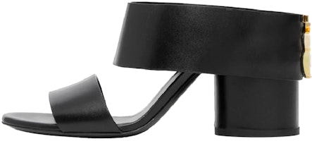 (Women) Burberry Leather Block Heel Sandal 'Black Fashion' 80581531 (Women) Burberry Leather Block Heel Sandal 'Black Fashion' 80581531