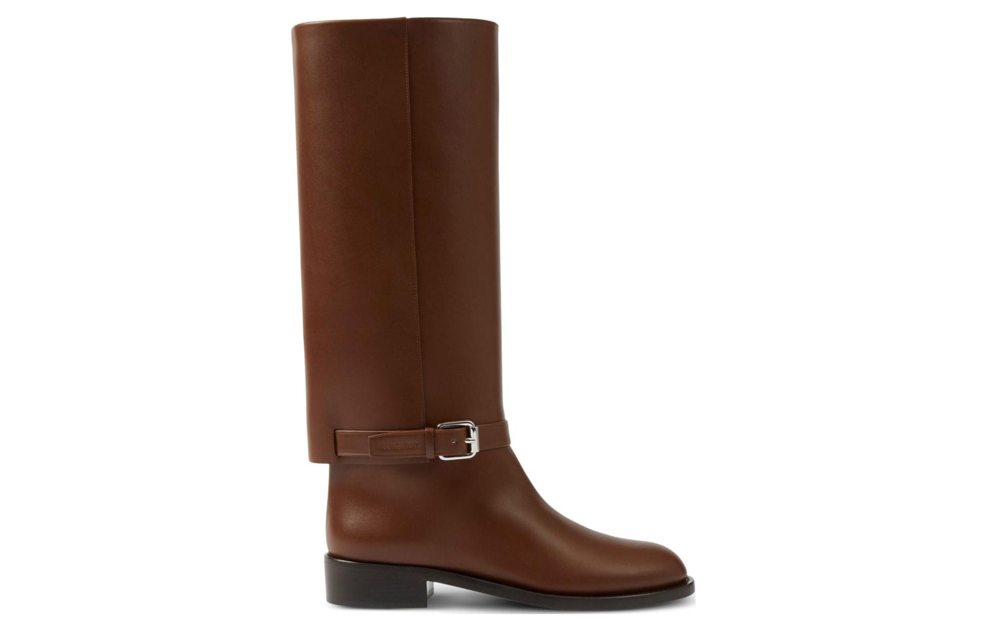 Order (W) Burberry Sepatu Boots High-Top Kulit Gesper 'Coklat' 80707141