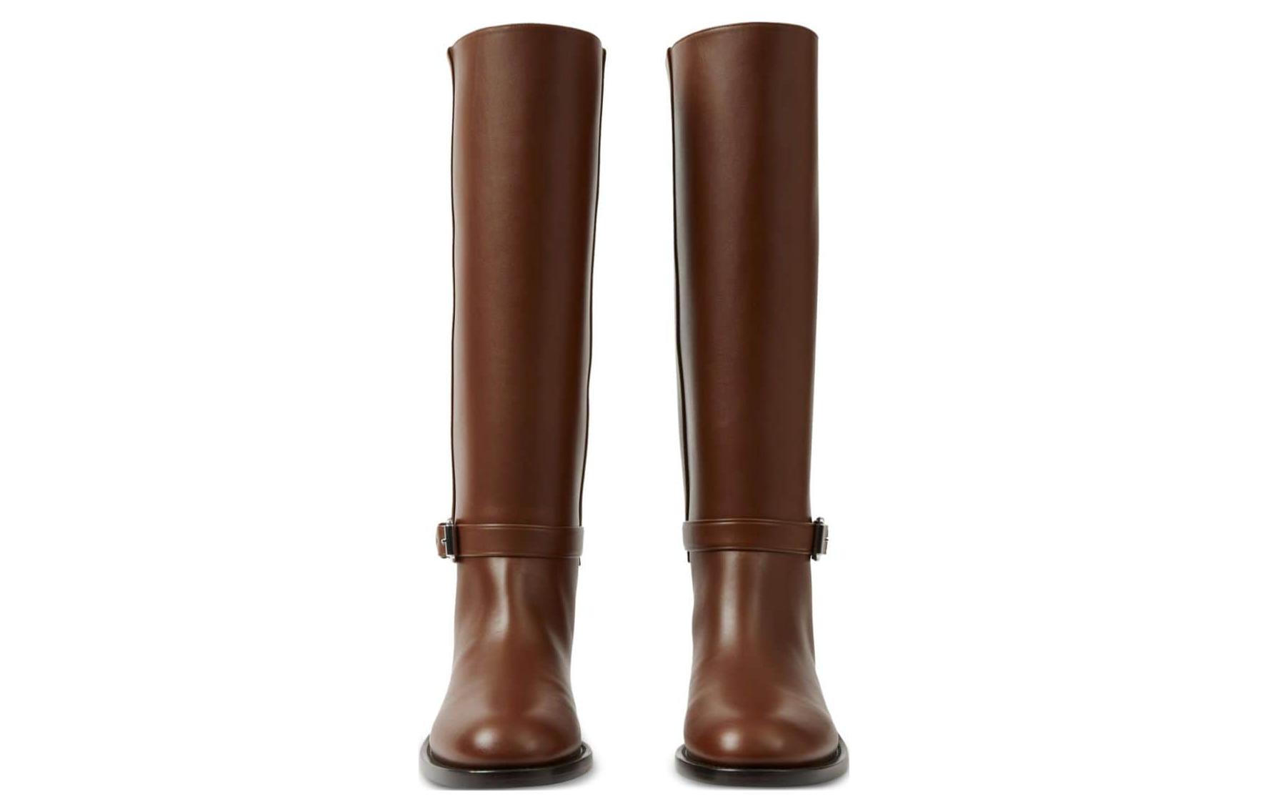 Lookbook (W) Burberry Sepatu Boots High-Top Kulit Gesper 'Coklat' 80707141