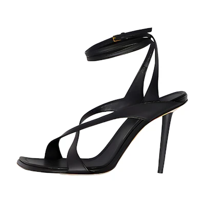 (W) Burberry Leather Buckle Sandals 'Black'