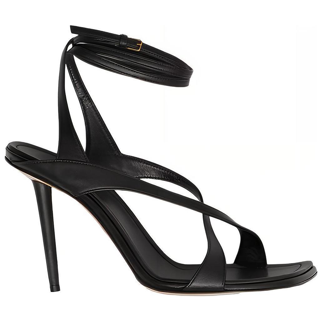 (W) Burberry Leather Buckle Sandals 'Black' 圖 2