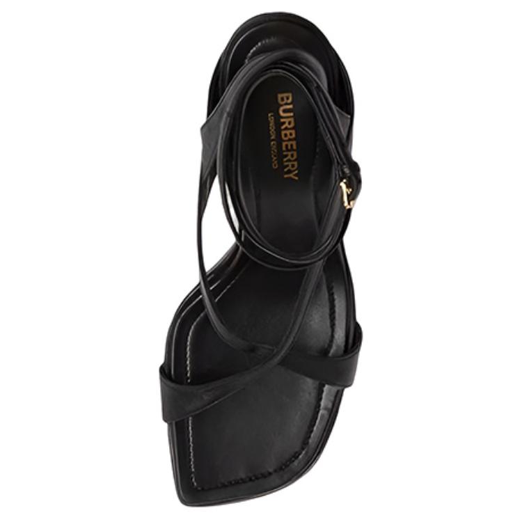 (W) Burberry Leather Buckle Sandals 'Black' 圖 3