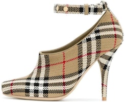 (Women) Burberry Leather Buckle Square Toe Pumps 'Beige Cone Heel' 8012222 (Women) Burberry Leather Buckle Square Toe Pumps 'Beige Cone Heel' 8012222