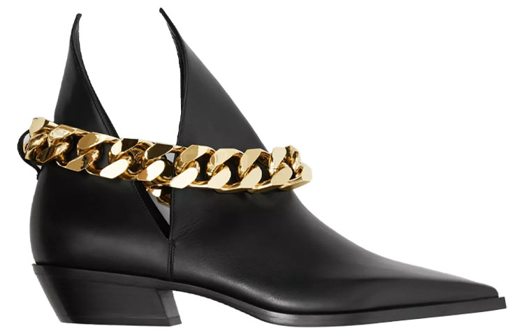 (W) Burberry Leather Chain Ankle Boots 'Black' 圖 2