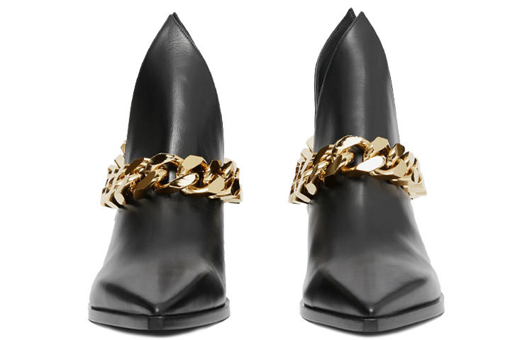 (W) Burberry Leather Chain Ankle Boots 'Black' 圖 3