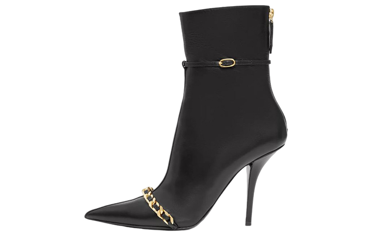 (Women) Burberry Leather Chain Detail Boot 'Black' 80612271