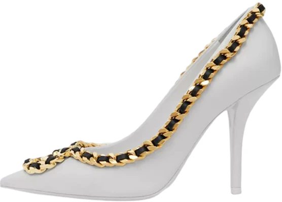 (W) Burberry Leder Kette Spitz Stiletto Absatz ''Weiß'' 80634931 Buy (W) Burberry Leder Kette Spitz Stiletto Absatz ''Weiß'' 80634931