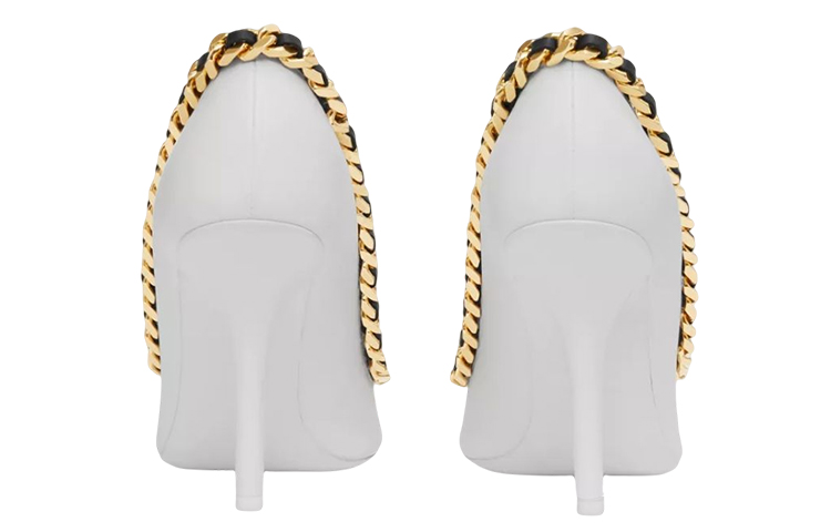Shop (W) Burberry Leder Kette Spitz Stiletto Absatz ''Weiß'' 80634931