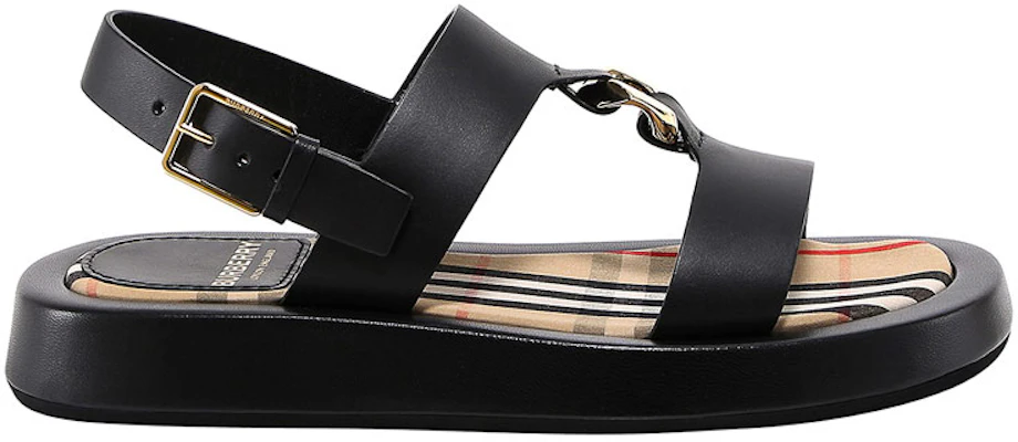 (W) Sandali Piatta Burberry in Pelle Check ''Neri'' 8037453 Order (W) Sandali Piatta Burberry in Pelle Check ''Neri'' 8037453