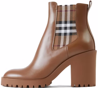 (W) バーバリー レザーチェック チェルシーブーツ(深茶) 80707101 Buy (W) バーバリー レザーチェック チェルシーブーツ(深茶) 80707101