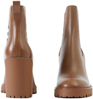 (W) 巴宝莉 深桦棕皮革格纹拼接切尔西靴 80707101 Shop (W) 巴宝莉 深桦棕皮革格纹拼接切尔西靴 80707101