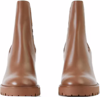 Shop (W) Bota Chelsea Burberry de Cuero con Panel a Cuadros 'Marrón Abedul Oscuro' 80707101